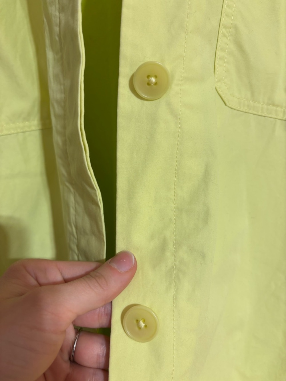 NWT Aritzia Babaton Graydon Oversized Cotton Shacket Sulphur Yellow Size Small - Picture 3 of 8